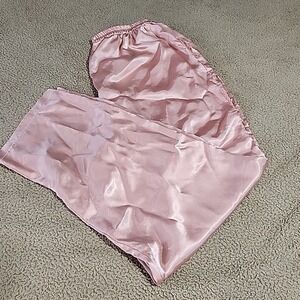 VTG VICTORIA'S SECRET Gold Label Pink Satin Pull On Pajama Pants Women's Large‎